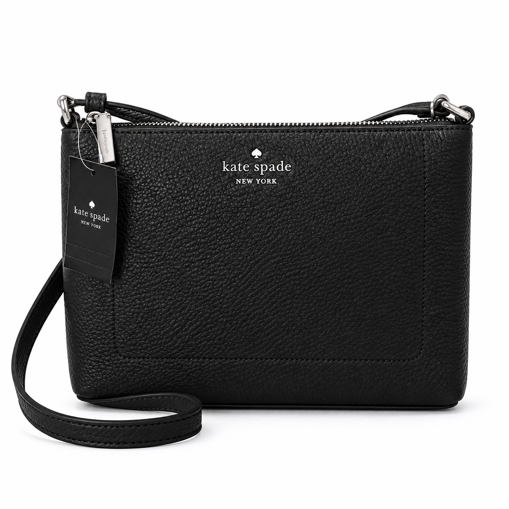 Black colorway Kate Spade Leila crossbody bag matching product shape