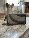 Blue Waves Woven Zip-Around Wallet