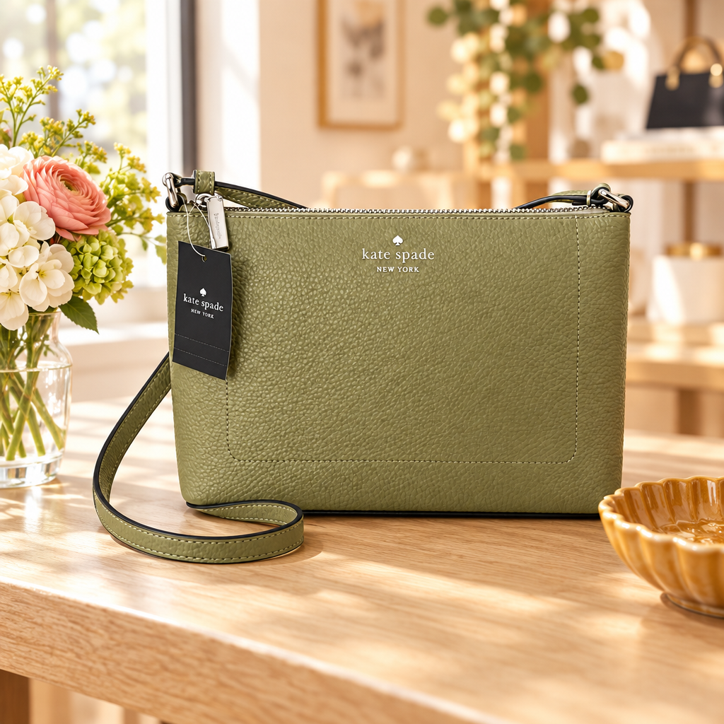 Kate Spade Leila crossbody bag in a sunlit boutique scene